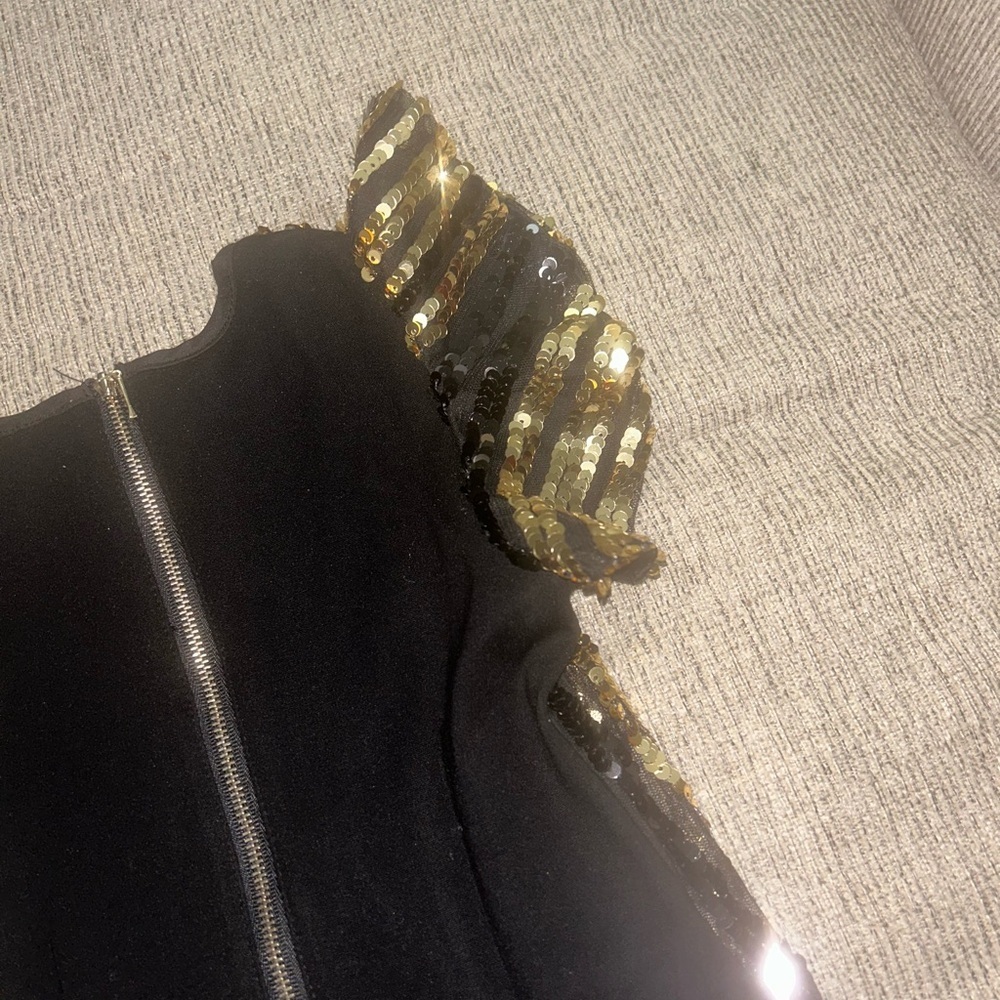 Bardot Junior Black and Gold Sequin Top - Picture 6 of 6